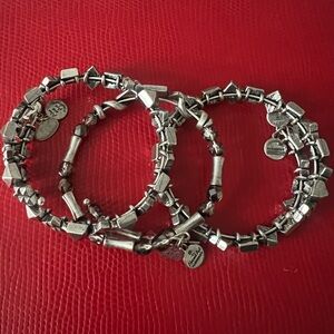 Silver-Tone Alex and Ani Beaded Bracelet Set - Women's Jewelry